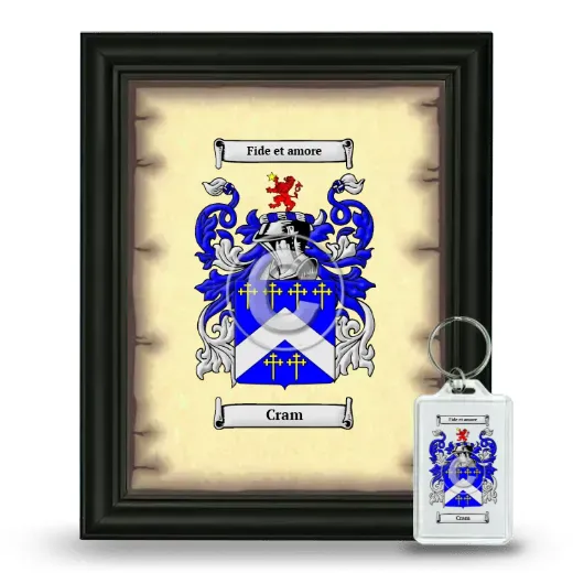 Cram Framed Coat of Arms and Keychain - Black