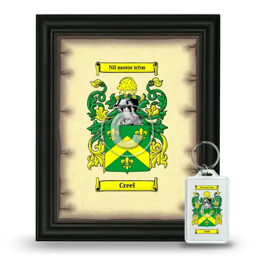 Creel Framed Coat of Arms and Keychain - Black