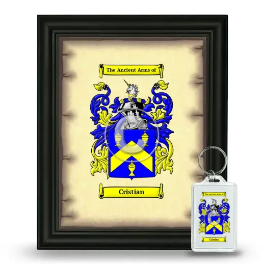 Cristian Framed Coat of Arms and Keychain - Black