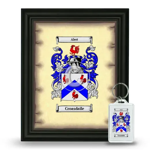 Croasdaile Framed Coat of Arms and Keychain - Black