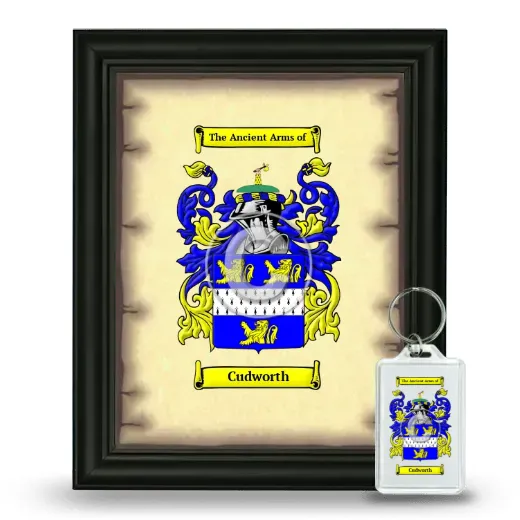 Cudworth Framed Coat of Arms and Keychain - Black