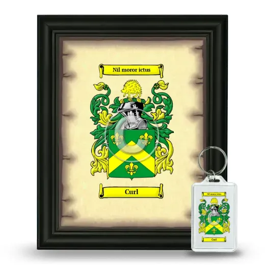 Curl Framed Coat of Arms and Keychain - Black