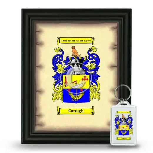 Curragh Framed Coat of Arms and Keychain - Black