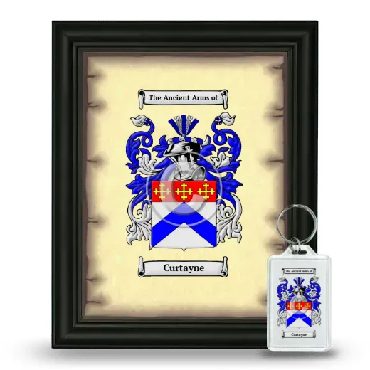 Curtayne Framed Coat of Arms and Keychain - Black