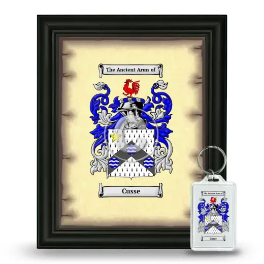 Cusse Framed Coat of Arms and Keychain - Black