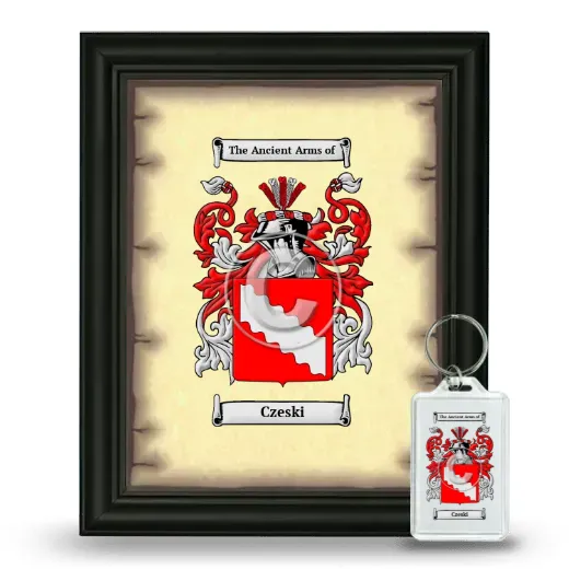 Czeski Framed Coat of Arms and Keychain - Black