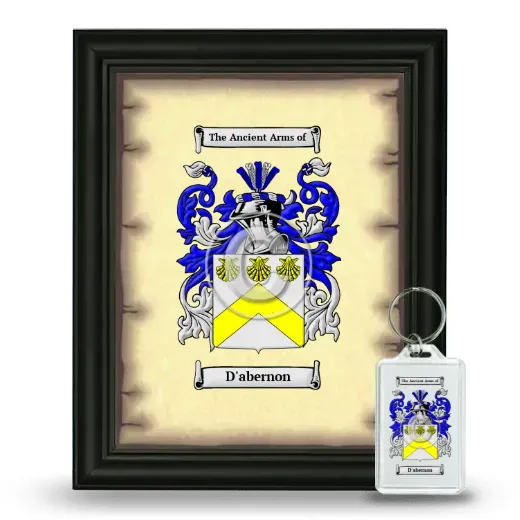 D'abernon Framed Coat of Arms and Keychain - Black