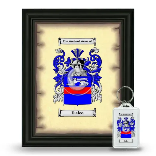D'aleo Framed Coat of Arms and Keychain - Black