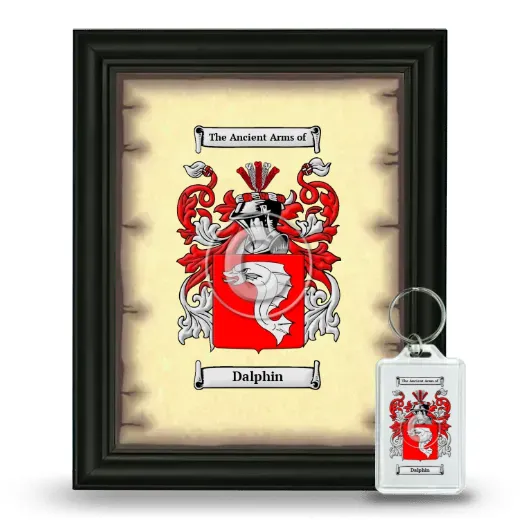 Dalphin Framed Coat of Arms and Keychain - Black