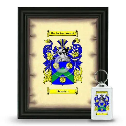 Damian Framed Coat of Arms and Keychain - Black