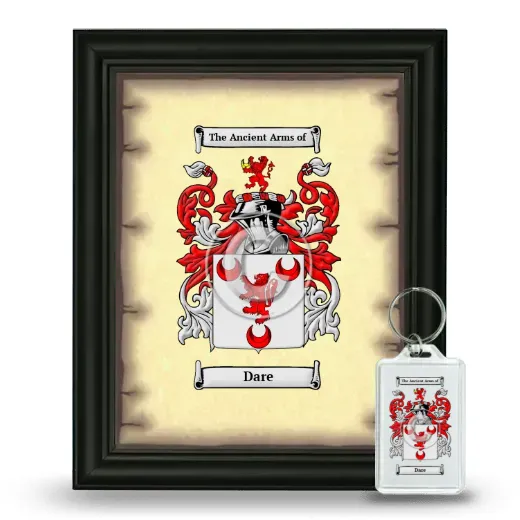 Dare Framed Coat of Arms and Keychain - Black