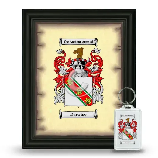 Darwine Framed Coat of Arms and Keychain - Black