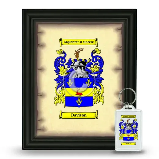 Davison Framed Coat of Arms and Keychain - Black