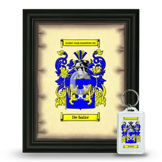 De baize Framed Coat of Arms and Keychain - Black