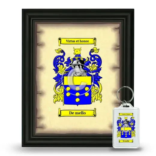De mello Framed Coat of Arms and Keychain - Black