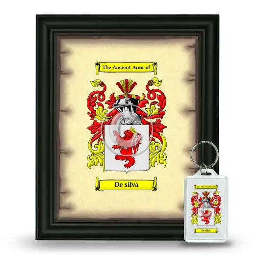 De silva Framed Coat of Arms and Keychain - Black
