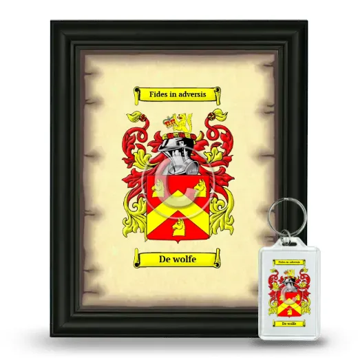 De wolfe Framed Coat of Arms and Keychain - Black