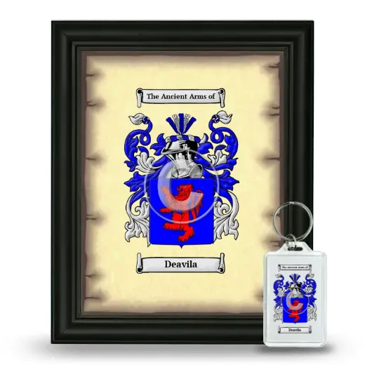 Deavila Framed Coat of Arms and Keychain - Black