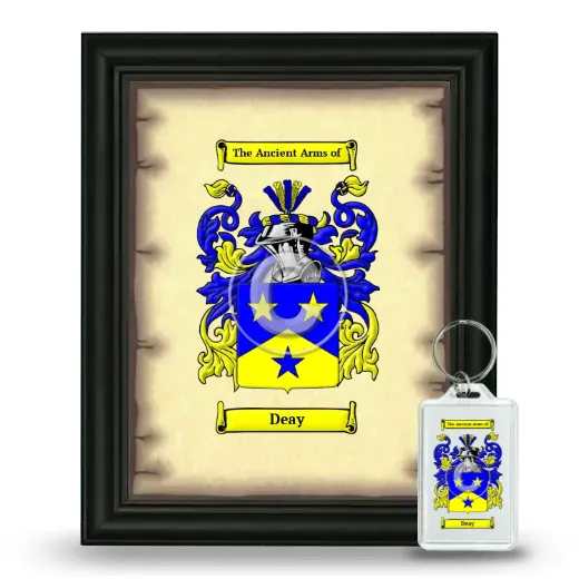 Deay Framed Coat of Arms and Keychain - Black