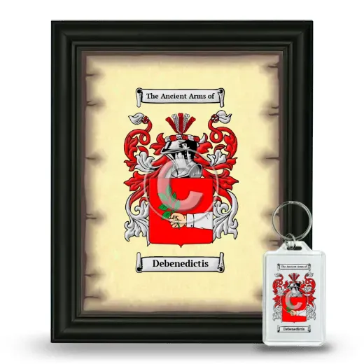 Debenedictis Framed Coat of Arms and Keychain - Black