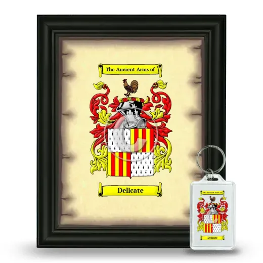 Delicate Framed Coat of Arms and Keychain - Black