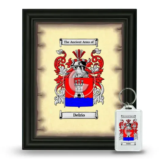 Delrio Framed Coat of Arms and Keychain - Black