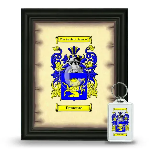 Demonte Framed Coat of Arms and Keychain - Black