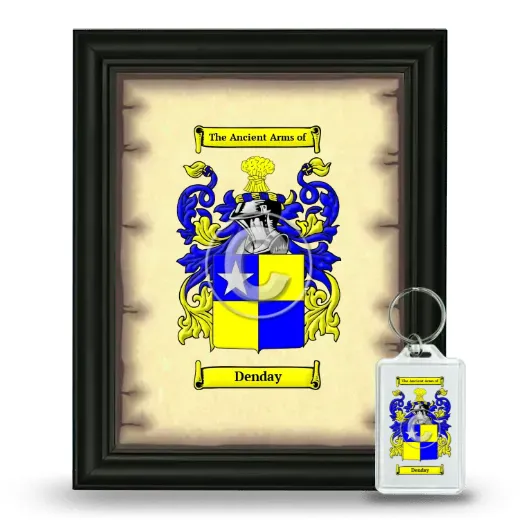 Denday Framed Coat of Arms and Keychain - Black