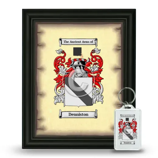 Denniston Framed Coat of Arms and Keychain - Black