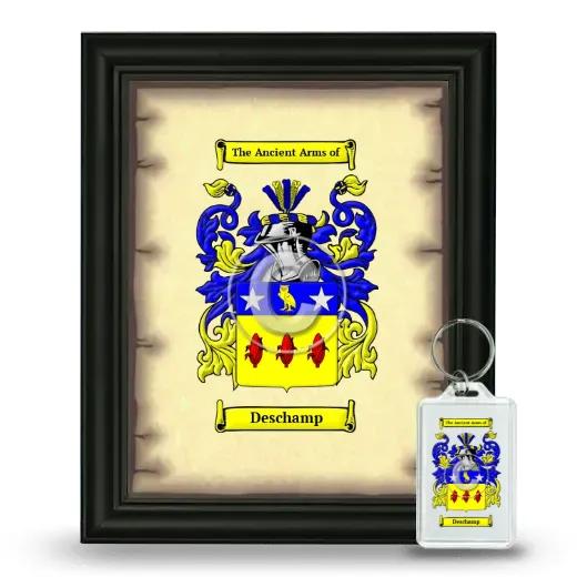 Deschamp Framed Coat of Arms and Keychain - Black