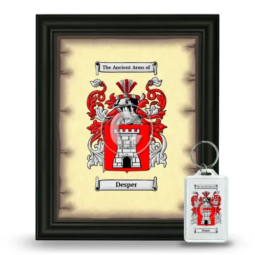 Desper Framed Coat of Arms and Keychain - Black