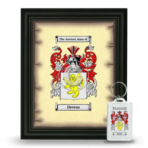 Devens Framed Coat of Arms and Keychain - Black