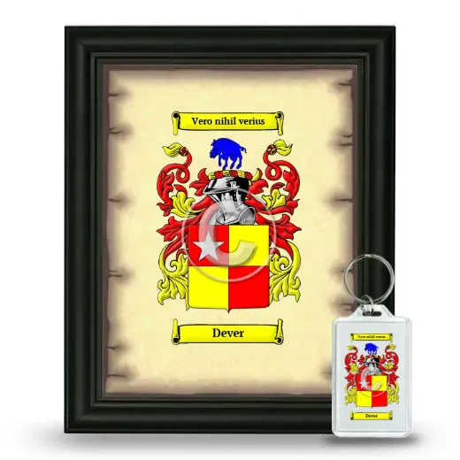 Dever Framed Coat of Arms and Keychain - Black