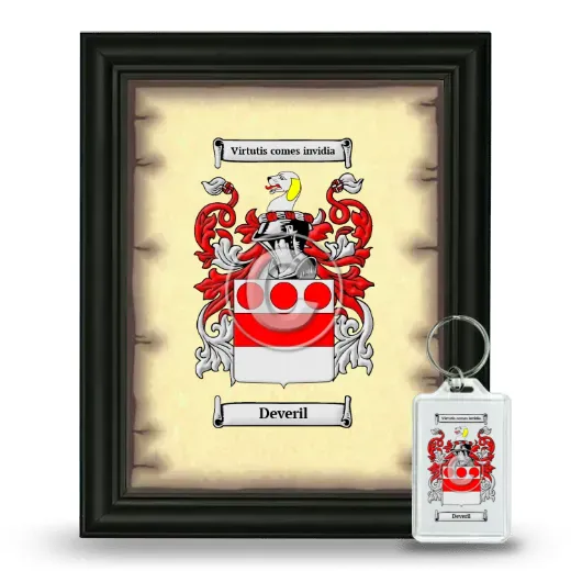 Deveril Framed Coat of Arms and Keychain - Black