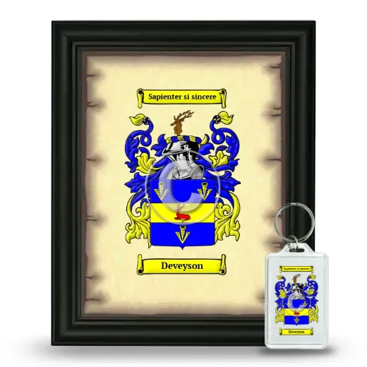Deveyson Framed Coat of Arms and Keychain - Black