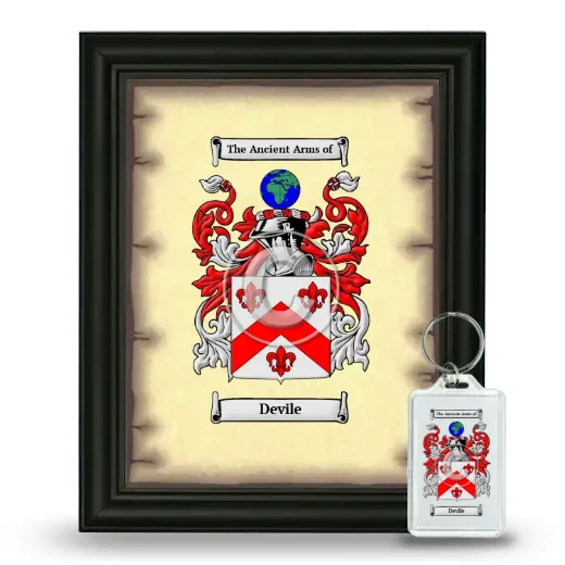 Devile Framed Coat of Arms and Keychain - Black