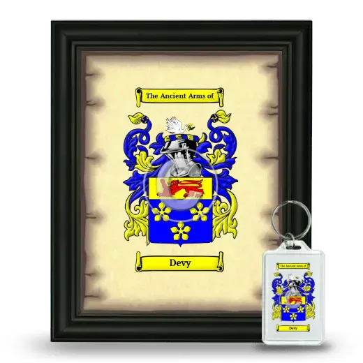 Devy Framed Coat of Arms and Keychain - Black