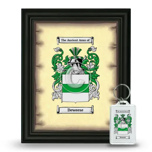 Deweese Framed Coat of Arms and Keychain - Black