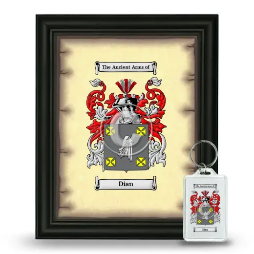 Dian Framed Coat of Arms and Keychain - Black