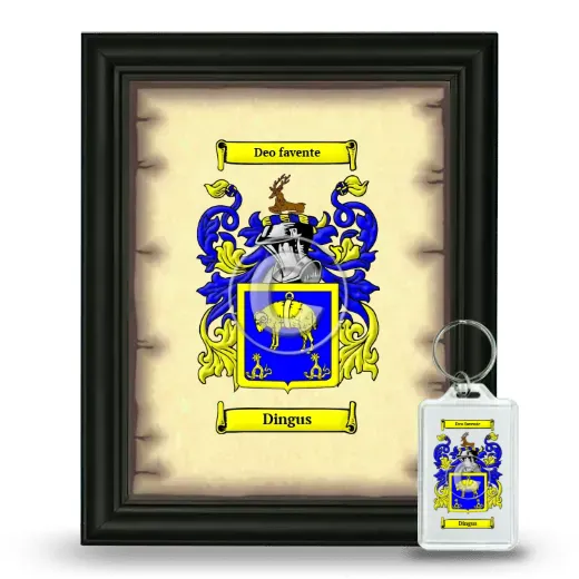 Dingus Framed Coat of Arms and Keychain - Black