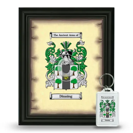 Dinning Framed Coat of Arms and Keychain - Black