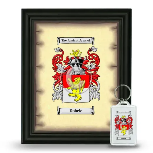 Dobele Framed Coat of Arms and Keychain - Black