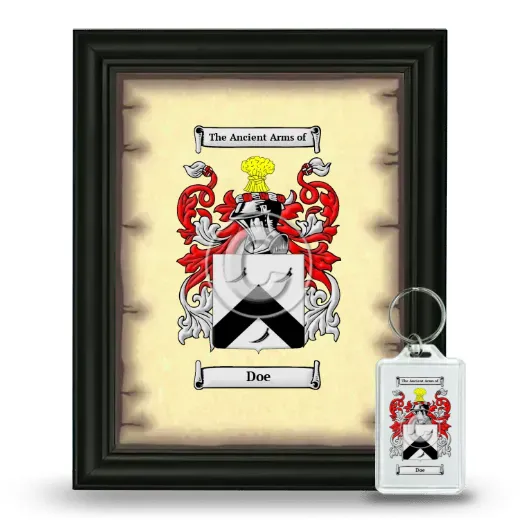 Doe Framed Coat of Arms and Keychain - Black