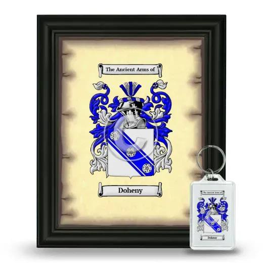 Doheny Framed Coat of Arms and Keychain - Black