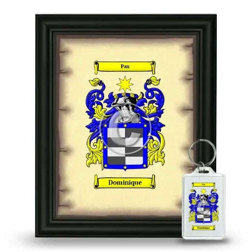 Dominique Framed Coat of Arms and Keychain - Black
