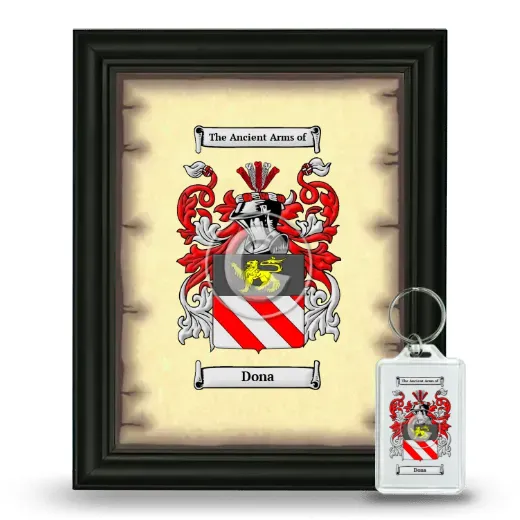 Dona Framed Coat of Arms and Keychain - Black
