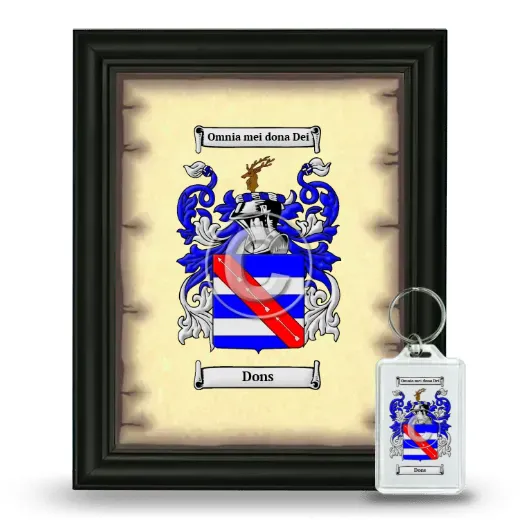 Dons Framed Coat of Arms and Keychain - Black