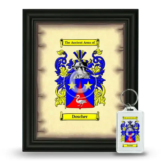 Doscher Framed Coat of Arms and Keychain - Black