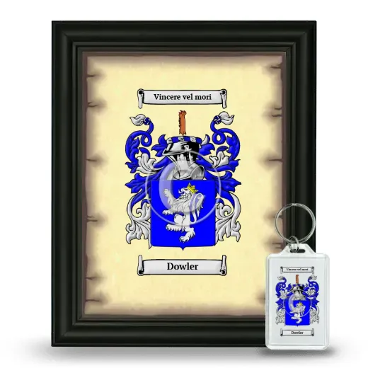 Dowler Framed Coat of Arms and Keychain - Black