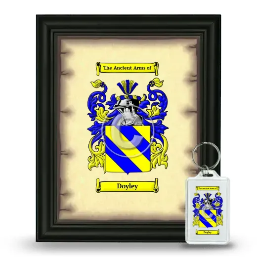Doyley Framed Coat of Arms and Keychain - Black